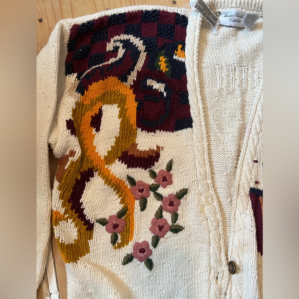 Vintage floral knit sweater - Picture 3 of 11